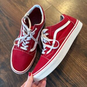 Vans red sneakers men 10.5 women’s 12
